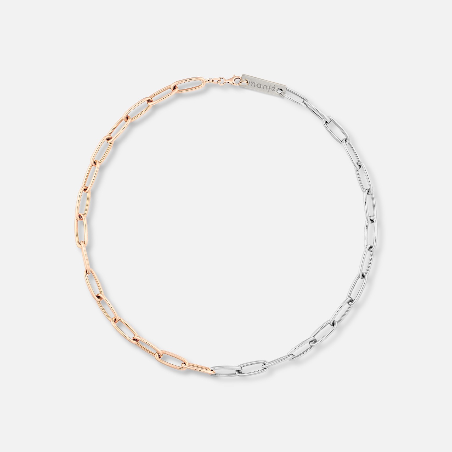 slim paperclip chain choker - rose gold & silver