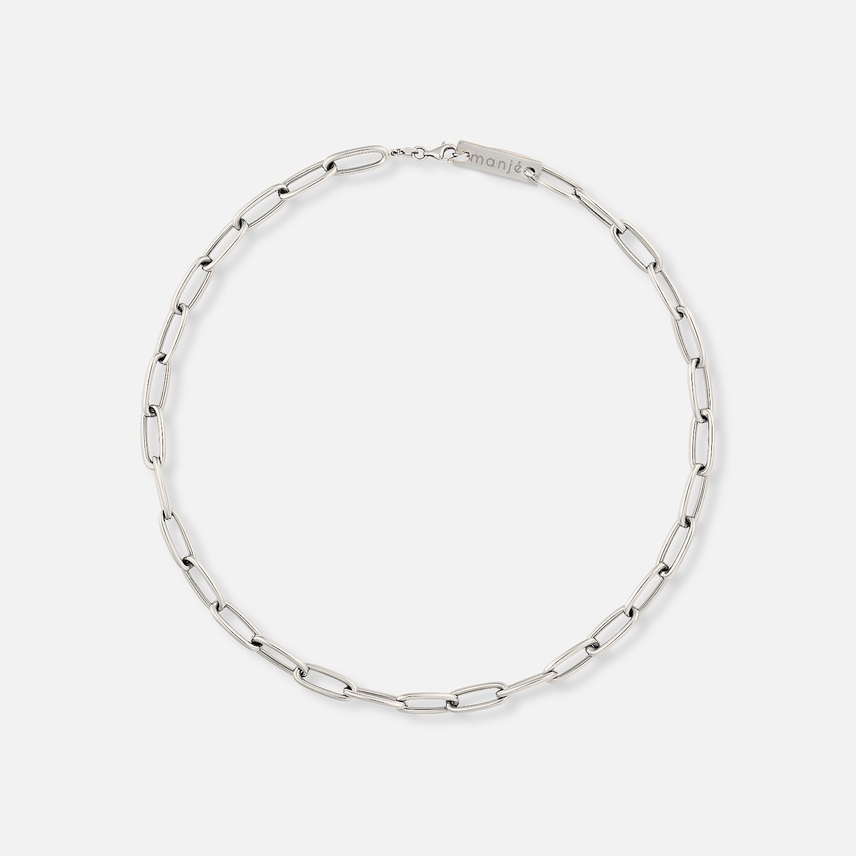 slim paperclip chain choker - sterling silver
