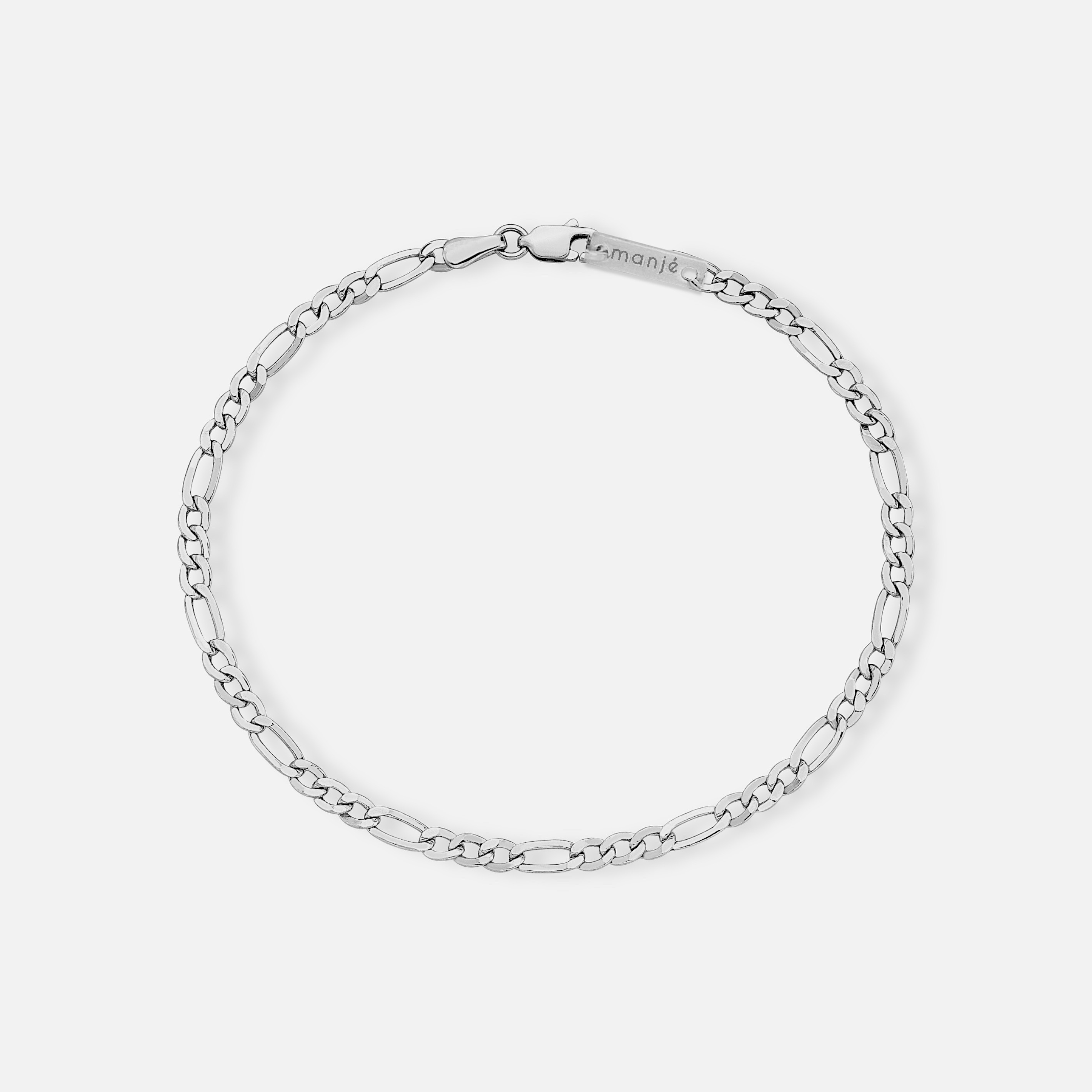 3mm figaro chain bracelet - sterling silver