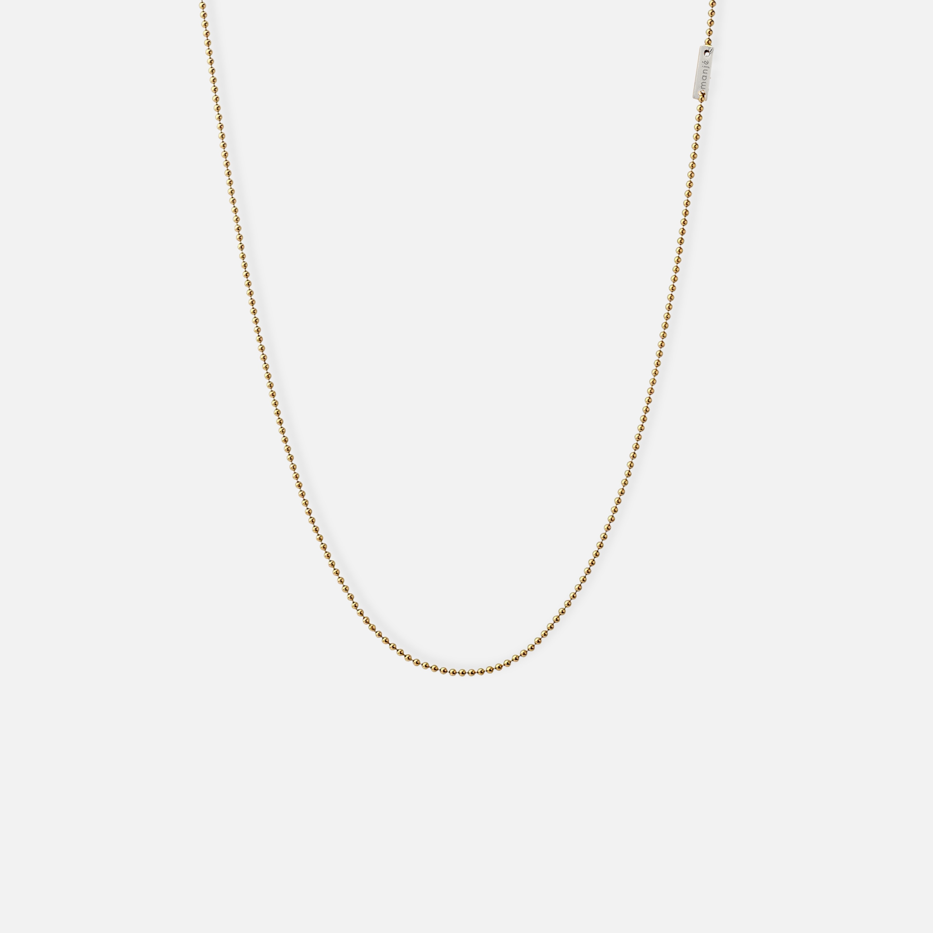 slim beaded chain necklace - altın