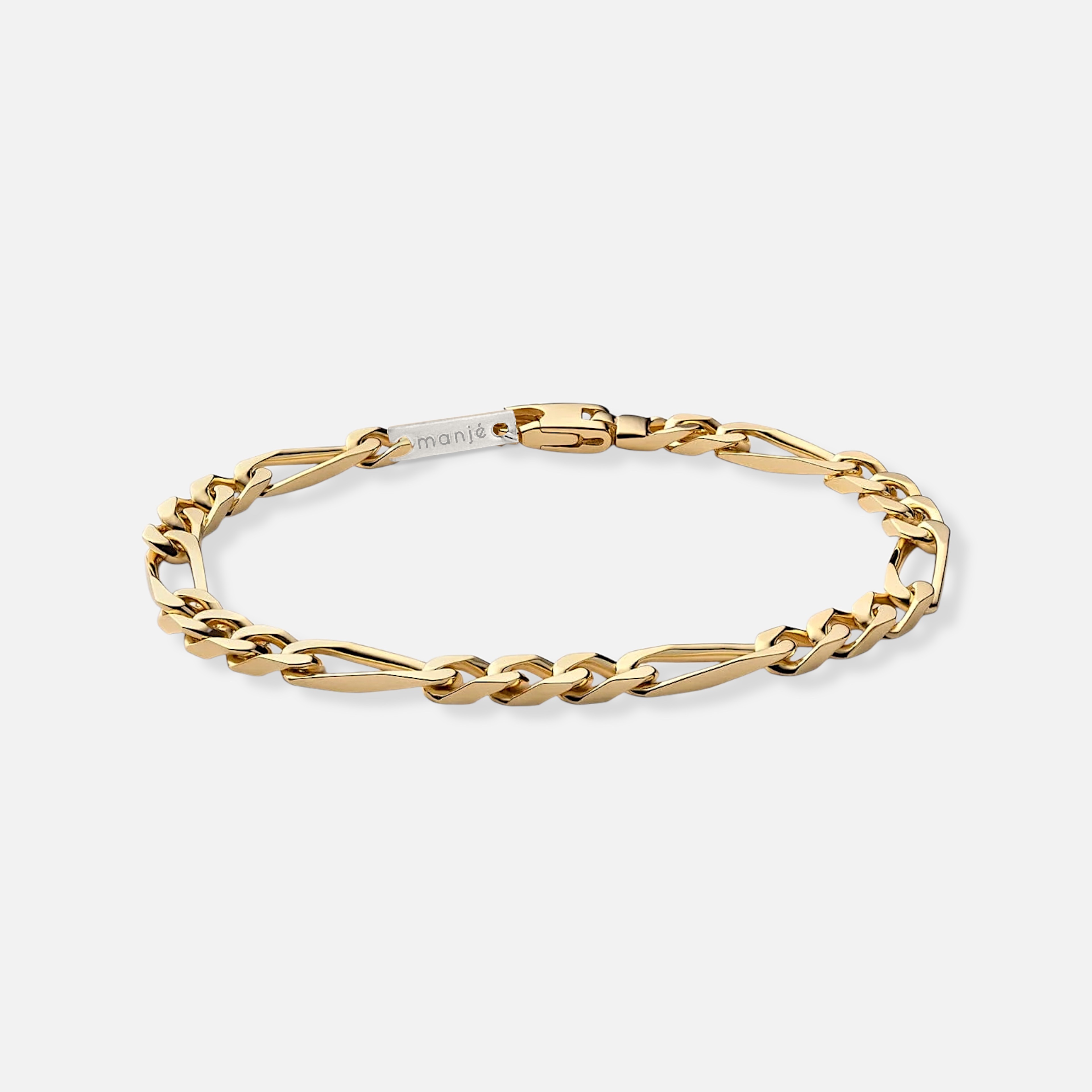 4.5 mm mid figaro chain bracelet - altın