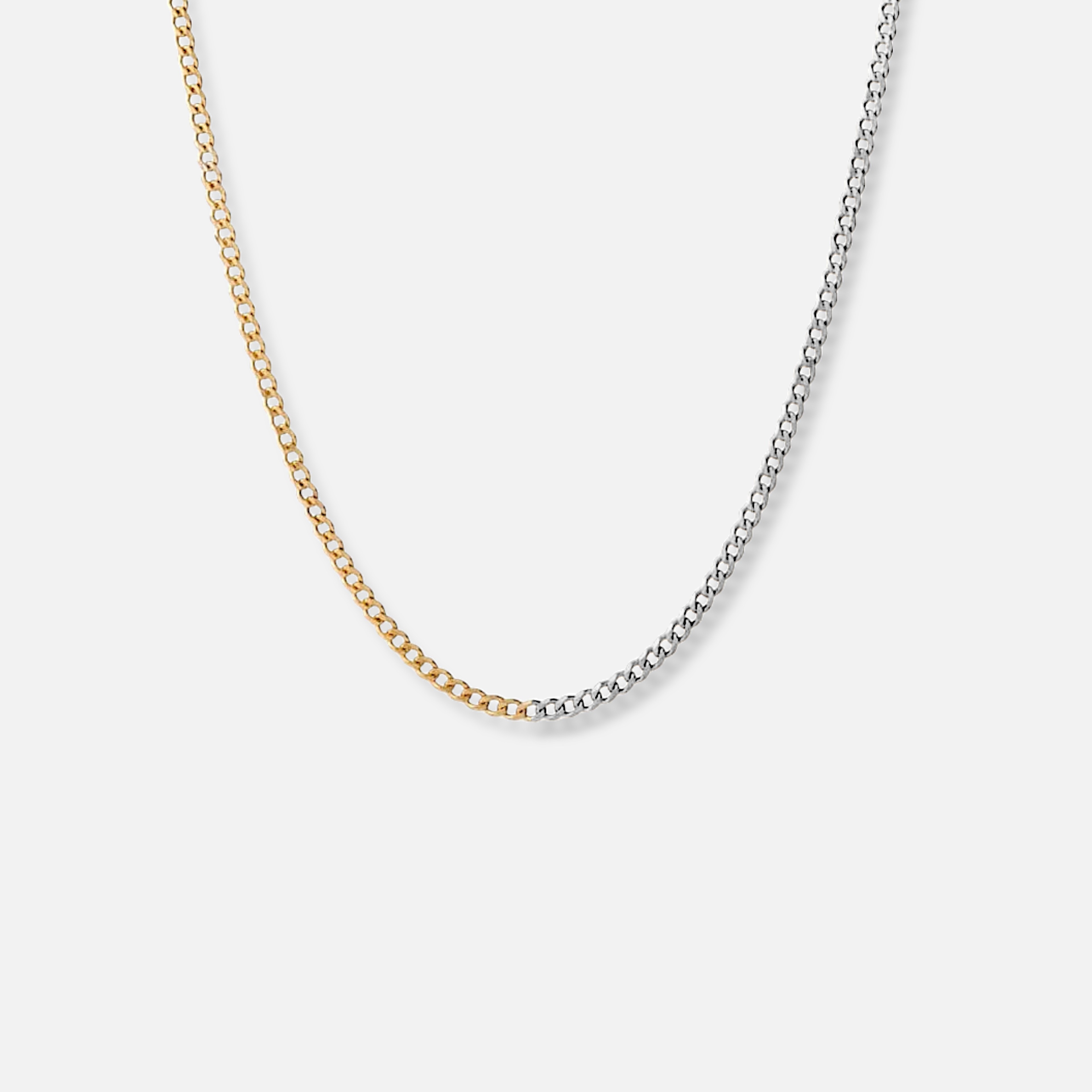 3mm küba zincir kolye - altın & gümüş
