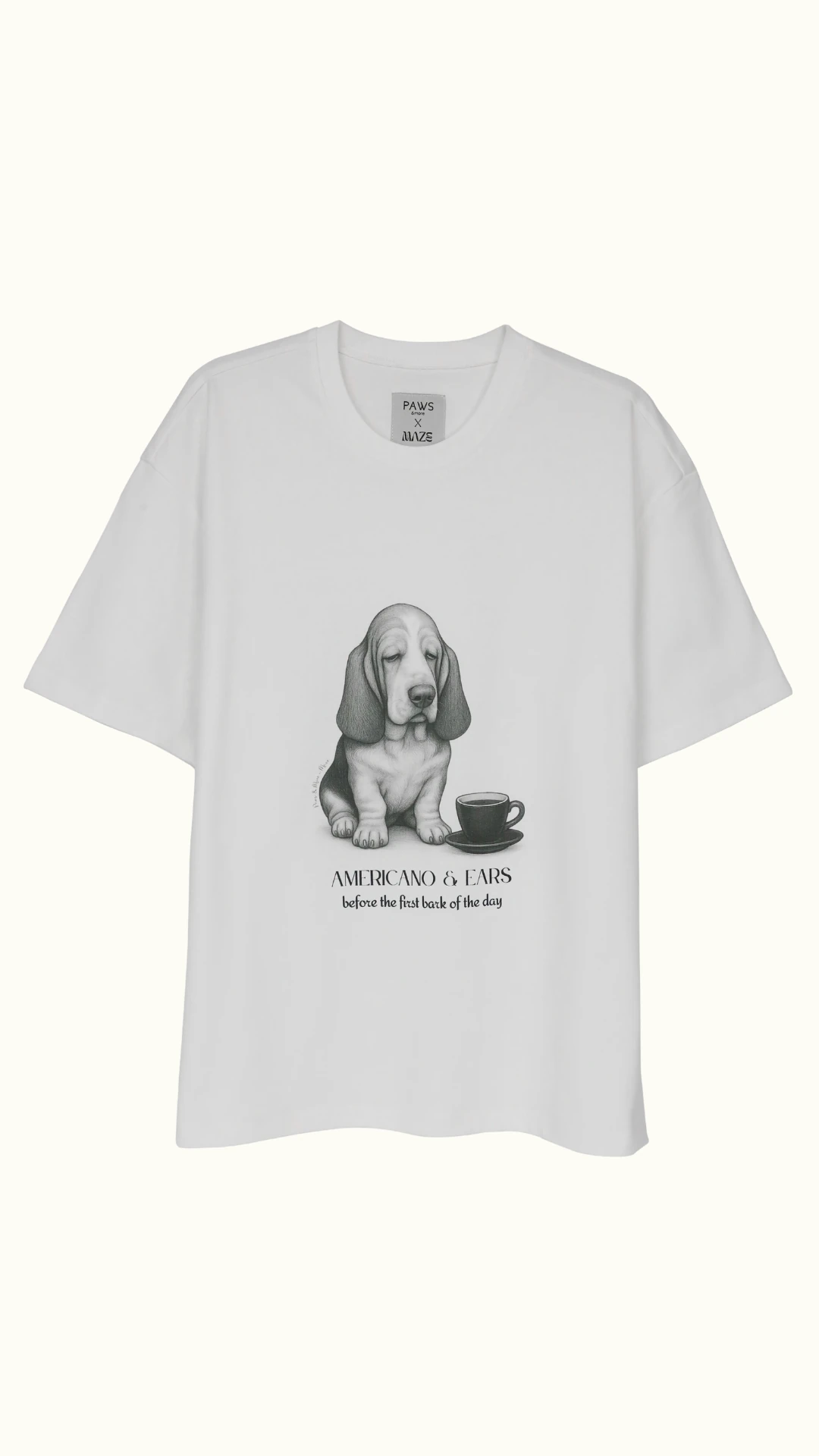 %100 Koton Baskılı T-shirt - Americano & Ears
