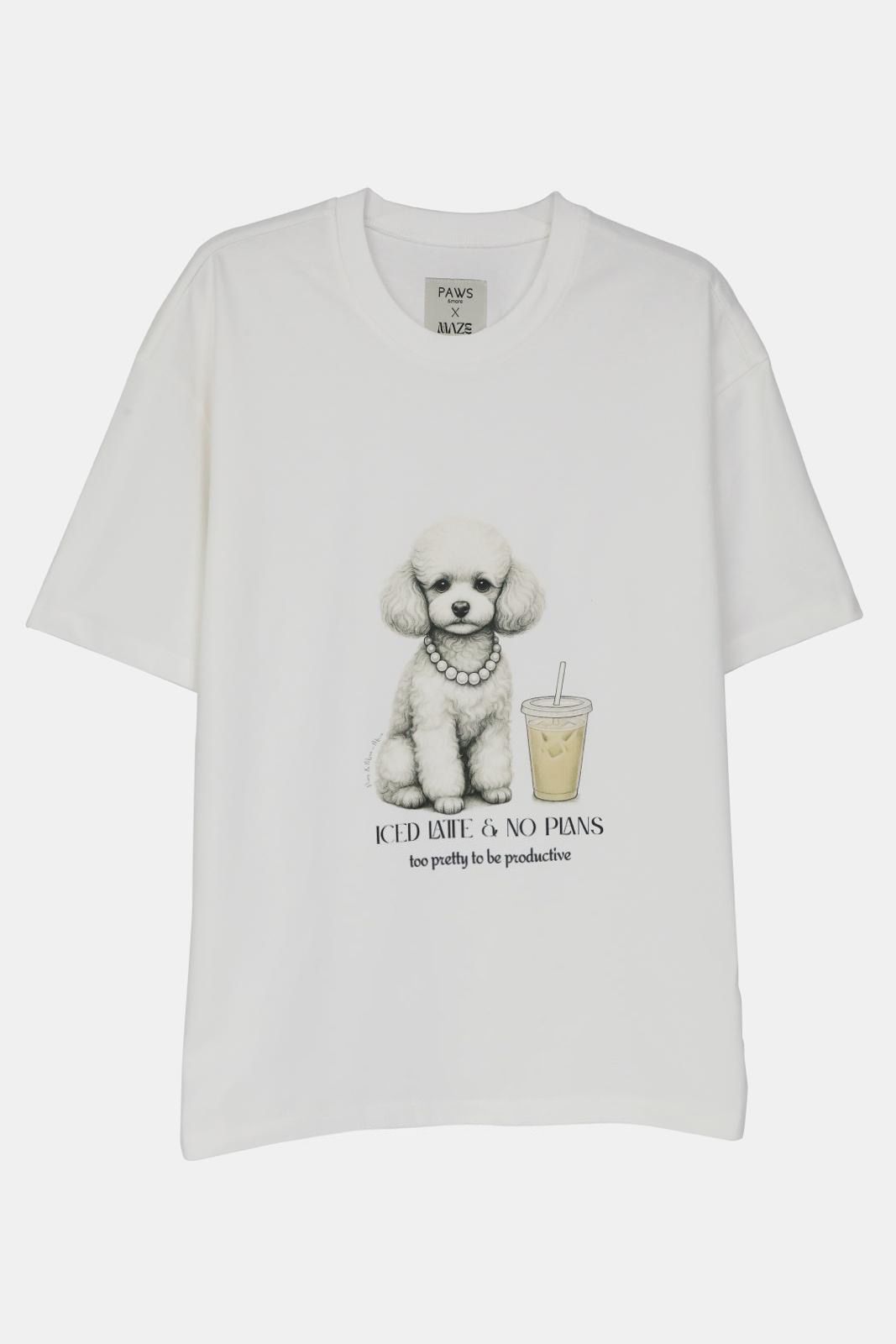 %100 Koton Baskılı T-shirt - Iced Latte & No Plans