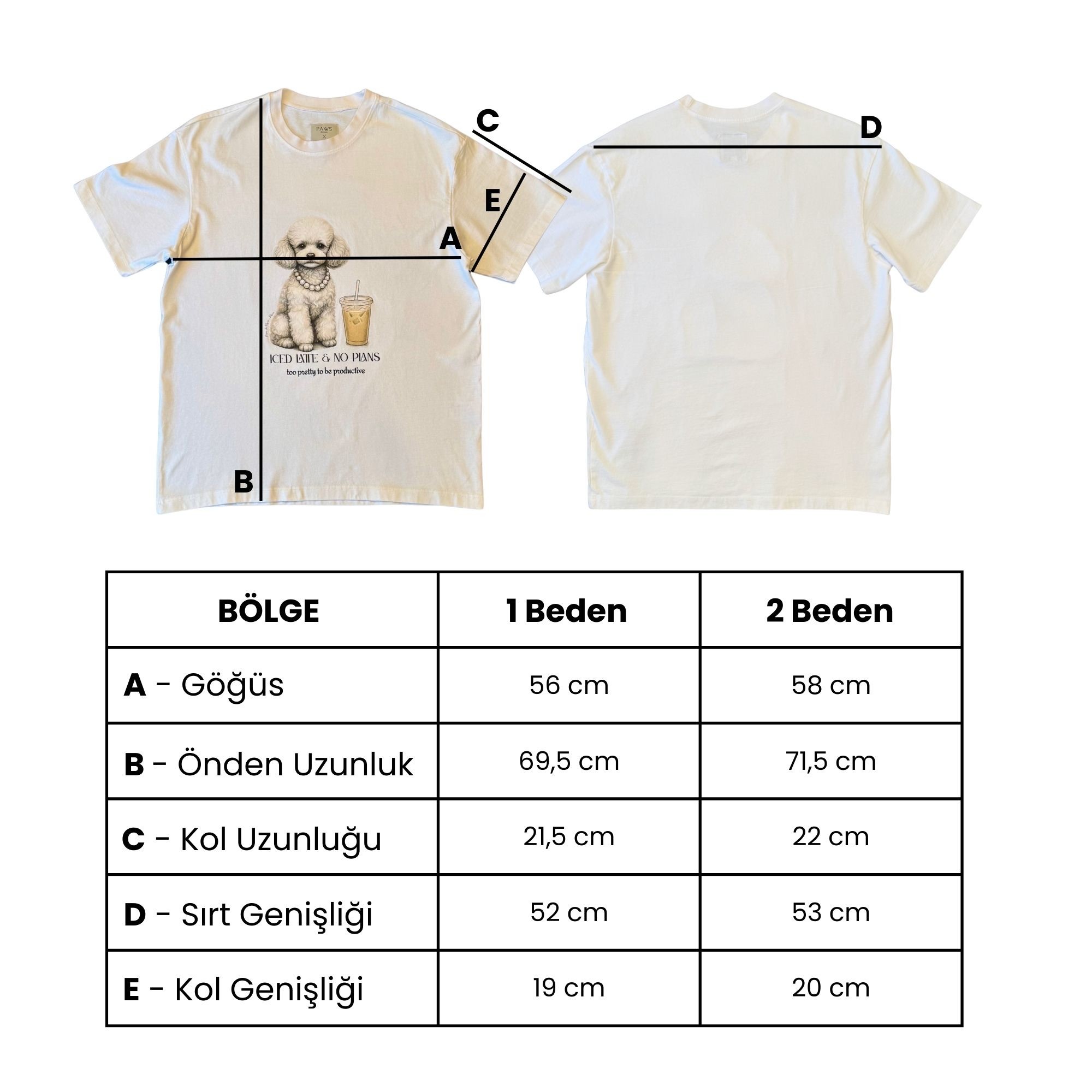 %100 Koton Baskılı T-shirt - Iced Latte & No Plans