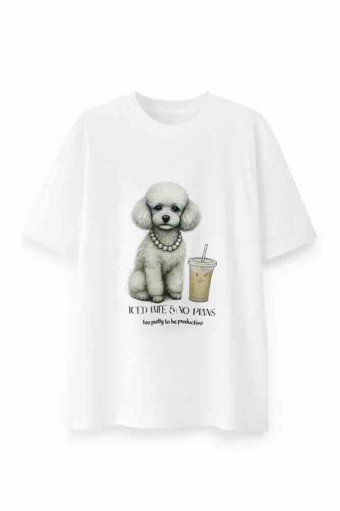 %100 Koton Baskılı T-shirt - Espresso & Le Drama