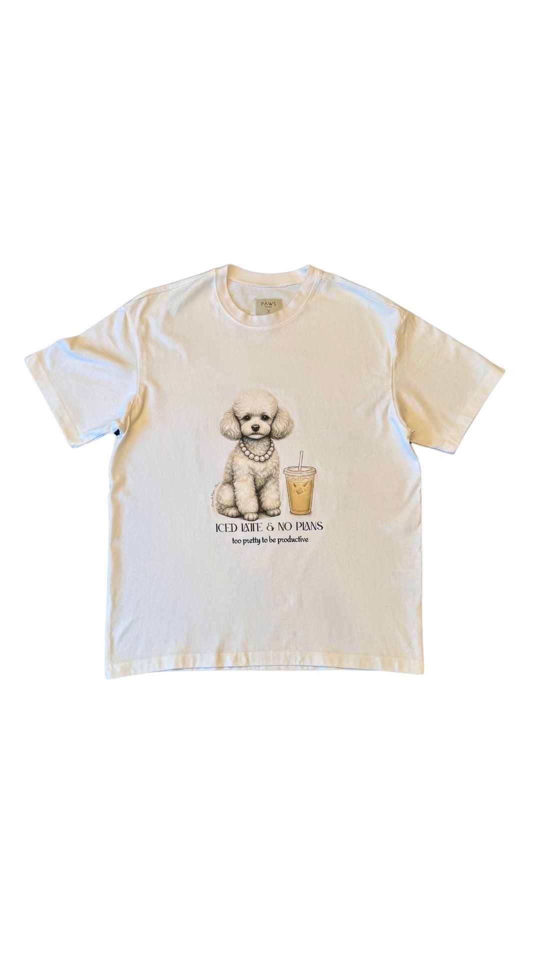 %100 Koton Baskılı T-shirt - Iced Latte & No Plans