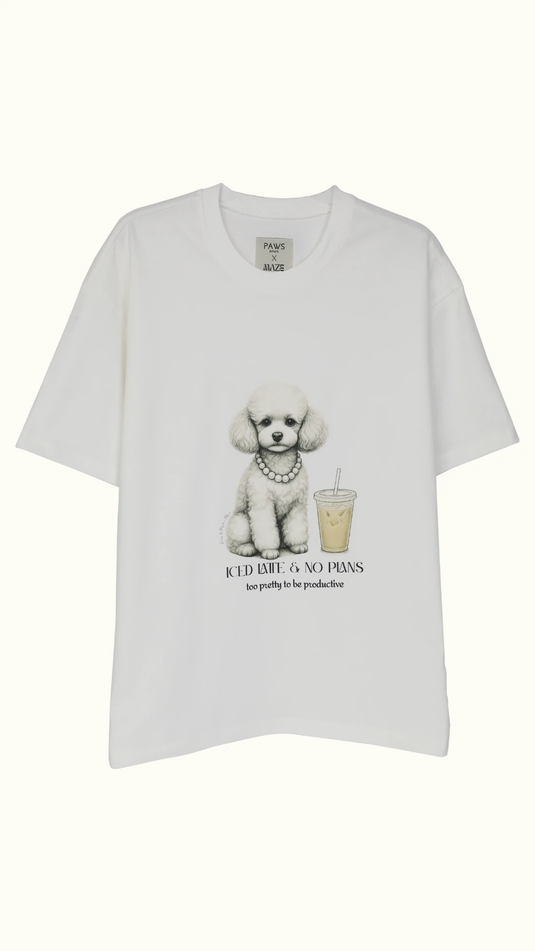 %100 Koton Baskılı T-shirt - Iced Latte & No Plans