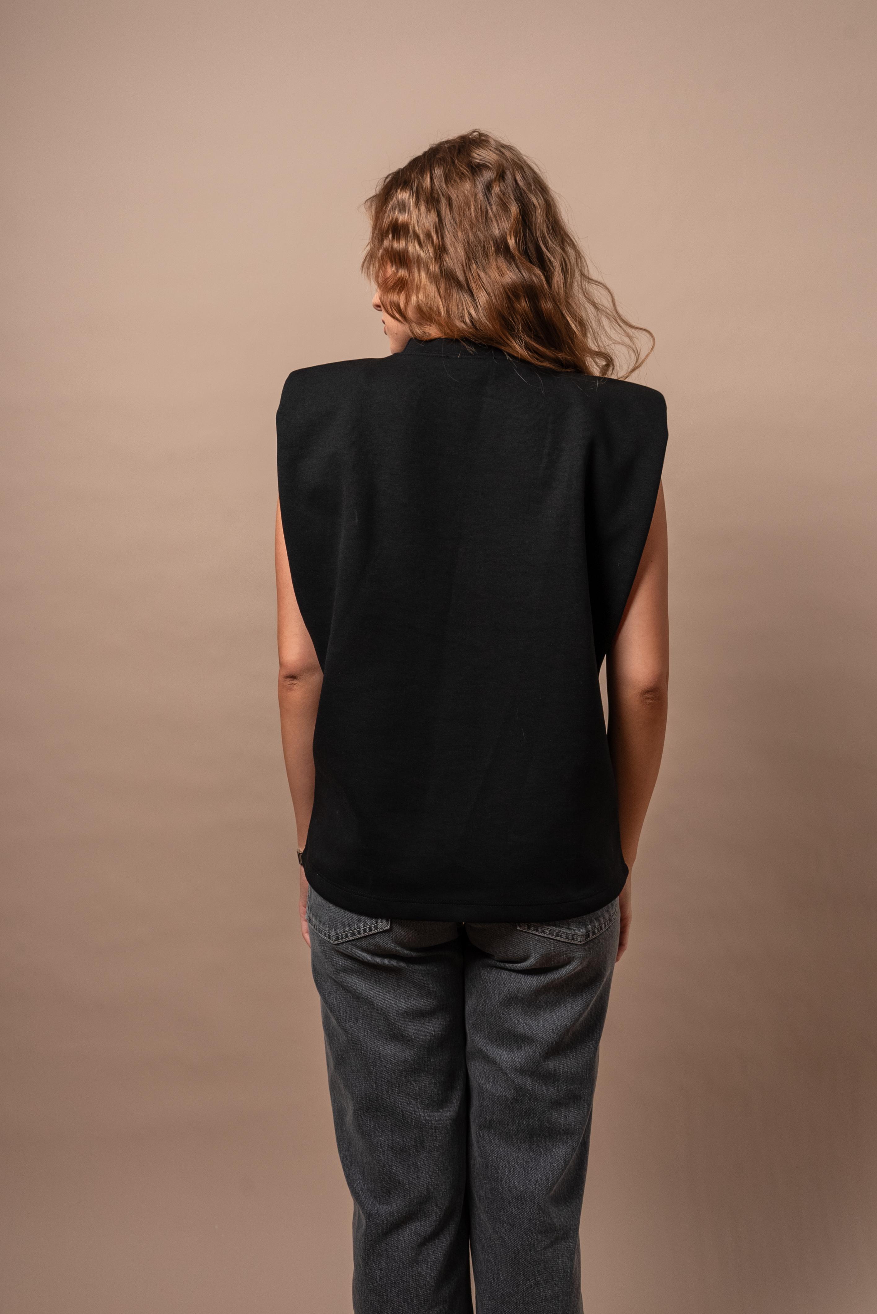 Vatkalı Timeless Basic T-shirt  - Siyah