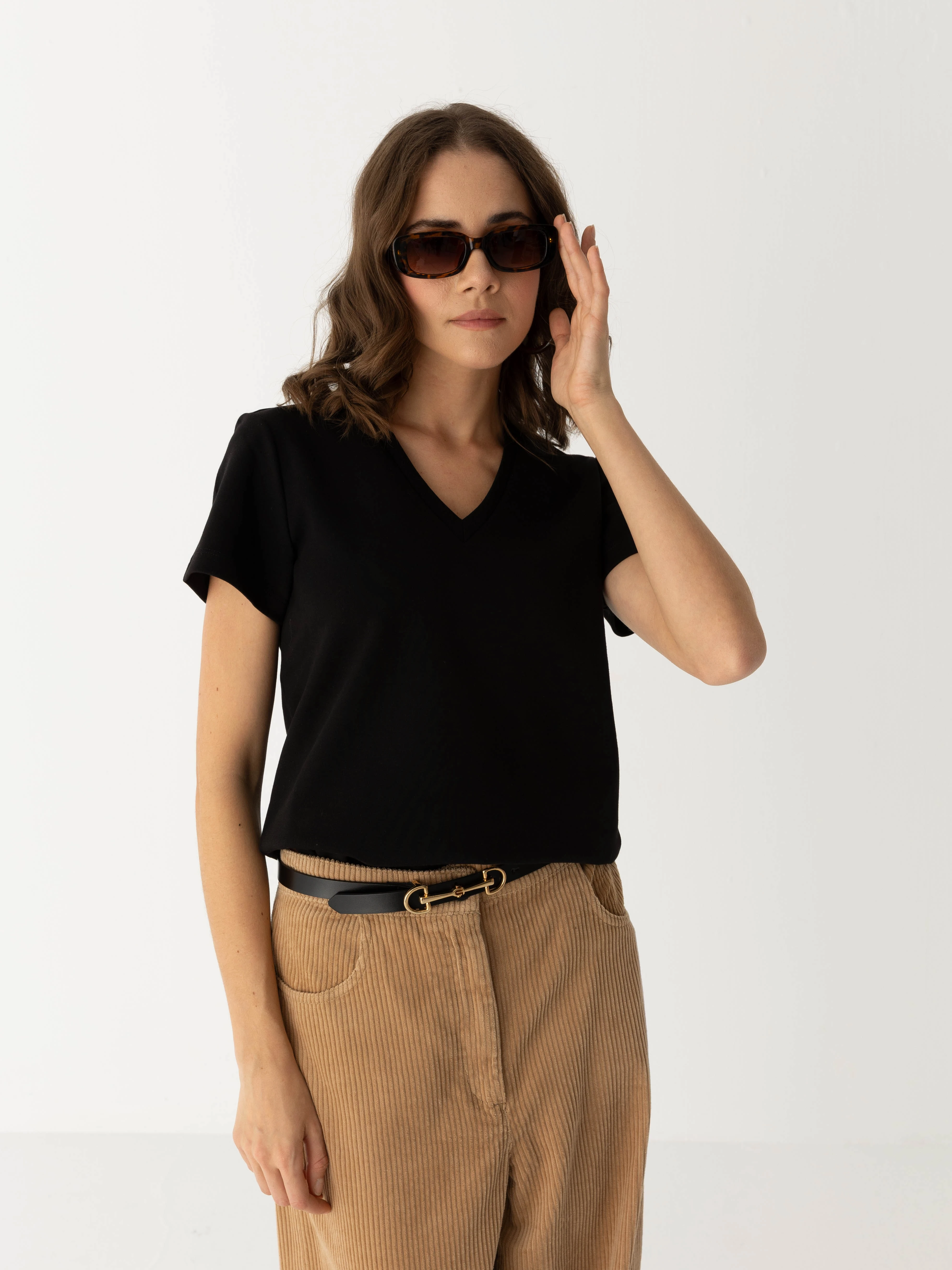 V Necked Timeless Basic T-shirt