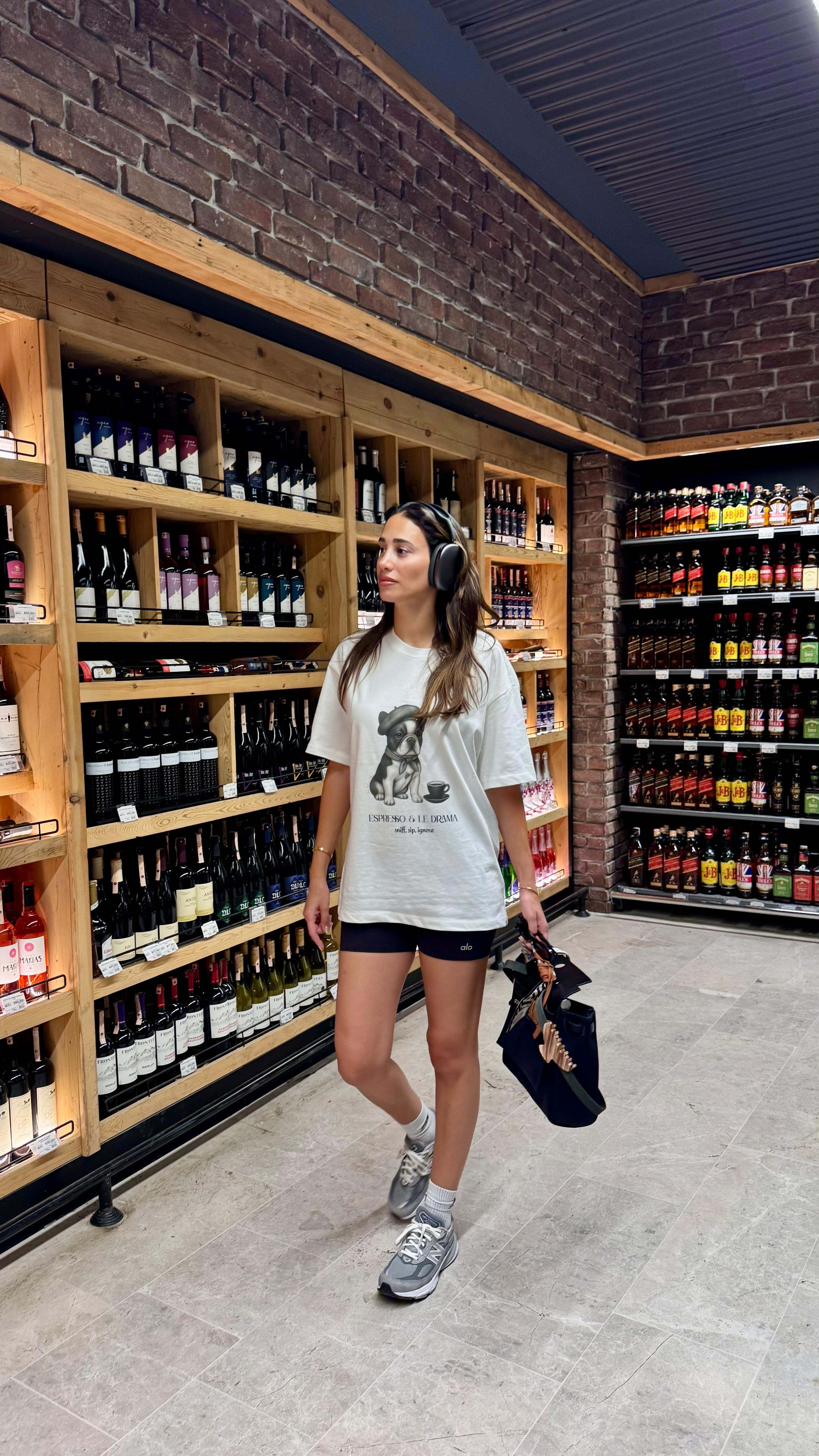 %100 Koton Baskılı T-shirt - Espresso & Le Drama