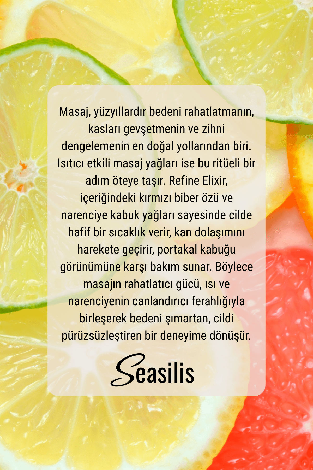 Seasilis Refine Elixir Masaj Yağı - 100 ml