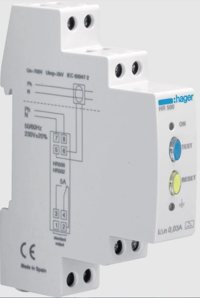 HR500-Earth Leakage Relay 0.03A instantaneous Trip Type A