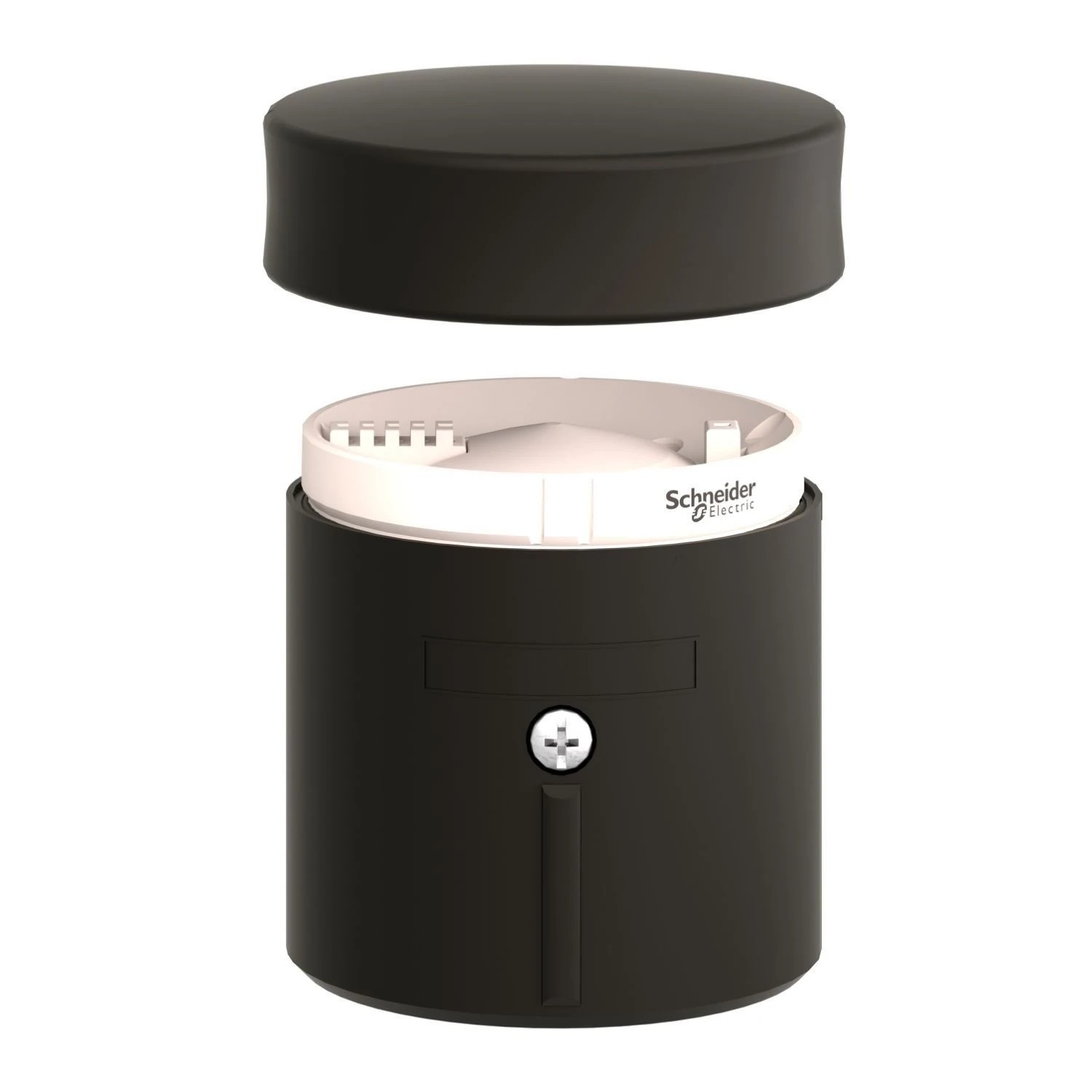 XVBC21-Base unit + cover for modular tower lights, plastic, black, Ø70, bottom entry, side cable entry