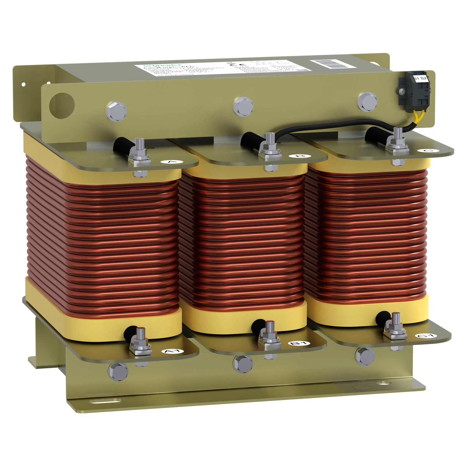 LVR14250A40LO-anti harmonic EasyLogic PFC detuned reactor, 25kvar, 14%, 50Hz, 400V, aluminium winding