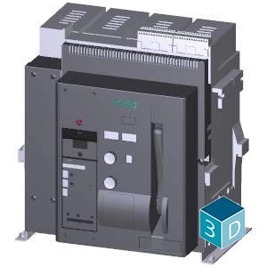 3WT8165-5UA70-0AA2-fixed-mounted circuit breaker 4-pole, size 1 In=1600A to 500V, 50/60Hz AC Icu=66kA at 500V with mechanical lockout device with tripped signaling switch with tripped indicators Overcurrent release ETU35WT LSI Setting range according to F