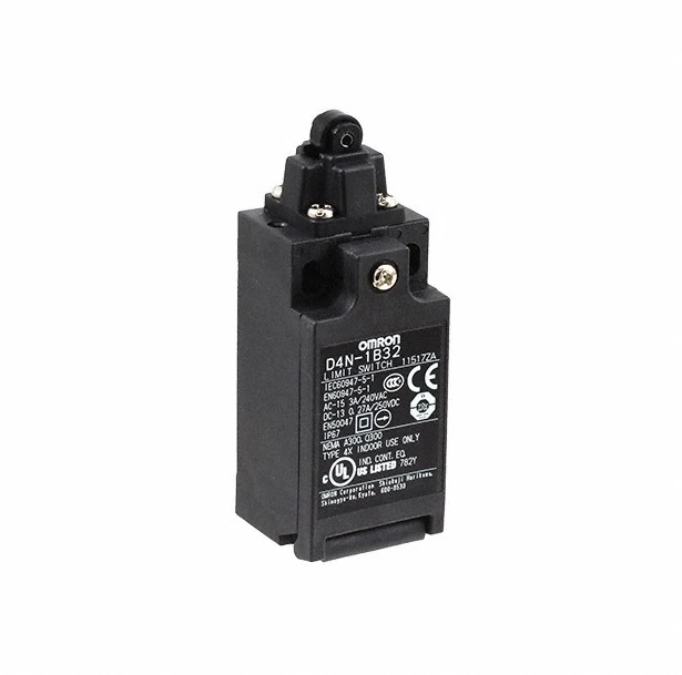 D4N-1B32-Safety Limit Switch, PG13.5, 1-conduit, 2NC (slow-action), Roller Plunger