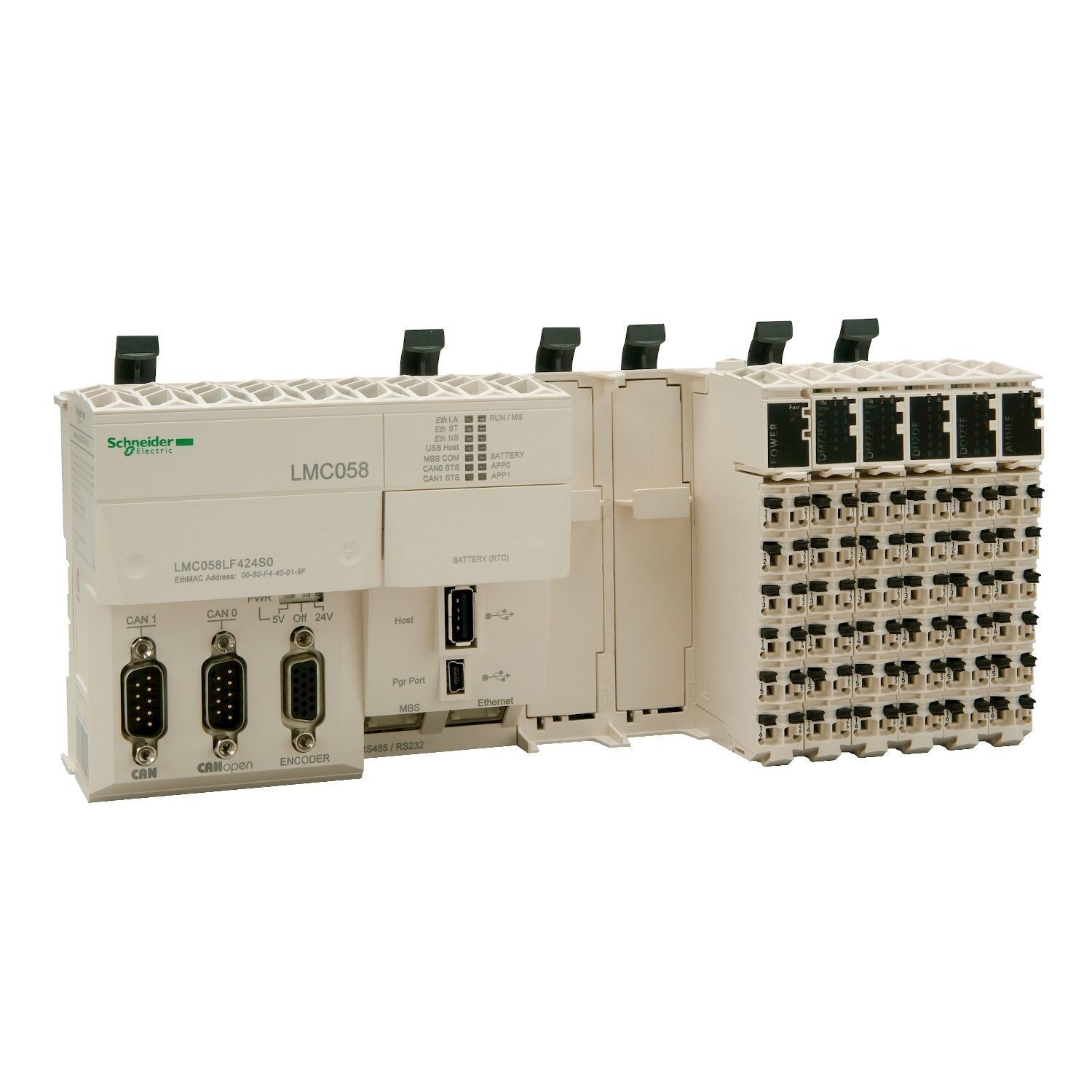LMC058LF424-compact base - 42 + 4 I/O - 24 V DC supply - 2 slots for PCI