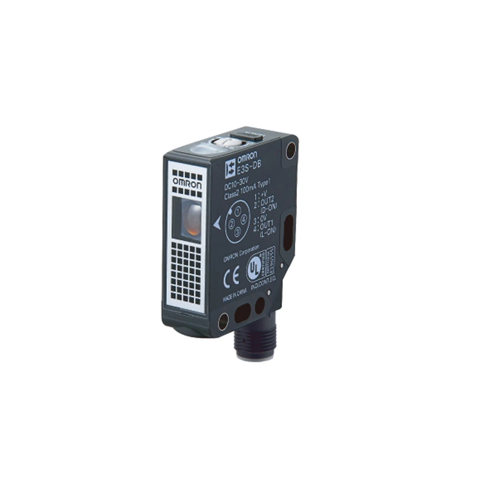 E3S-DBN22-Transparent Object Detection Photoelectric Sensor, Retro-reflective with M.S.R. function, Sensing distance: 0.5 m (when using E39-R21), NPN output, Sensitivity adjustment: Smart Teaching, M12 connector model