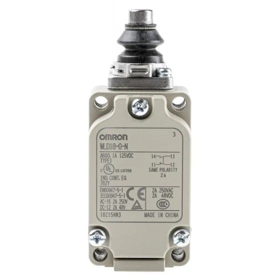 WLD18-G1LD-N-WLD18-G1LD-N-Limit-switch-Plunger:-Sealed-top-roller-plunger-DPDB-LED-G12-with-ground-terminal