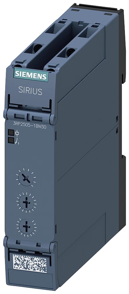 3RP2505-1BW30-Timing relay, Multifunction 2 change-over contacts, 27 functions 7 time ranges (0.05 s...100 h) 12-240 V AC/DC at 50/60 Hz AC with LED, Screw terminal