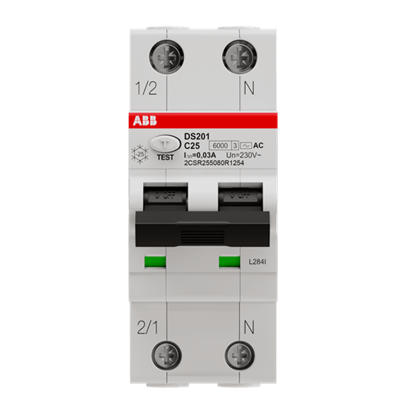 2CSR255080R1254 - DS201 C25 AC30 Residual Current Circuit Breaker with Overcurrent Protection