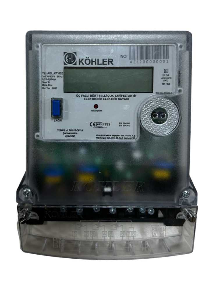 KT.020-Trifaze TEDAŞ-MLZ-2017-062.A ŞARTNAMESİ'NE UYGUN TRİFAZE DİREK BAĞLI AKTİF SAYAÇ