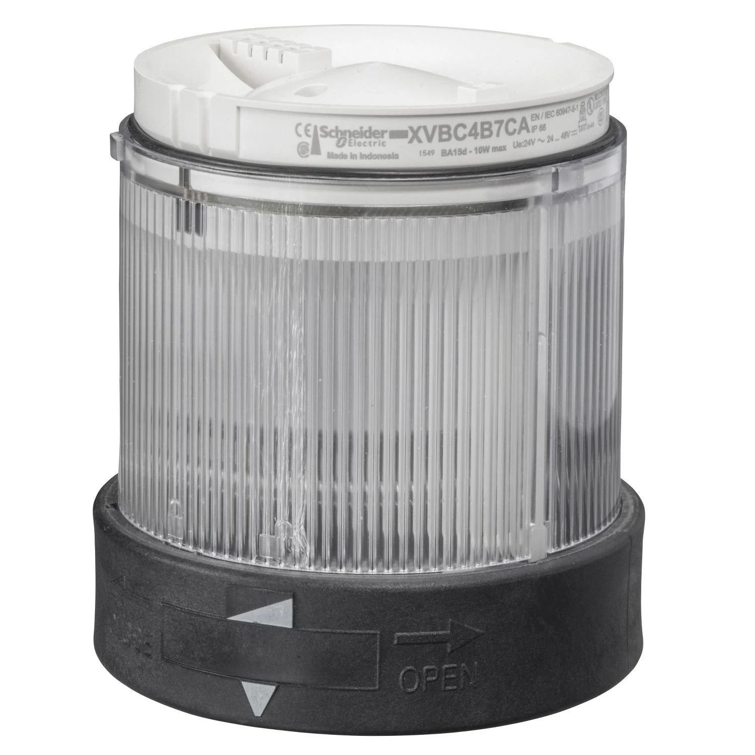 XVBC2B7-Illuminated unit for modular tower lights, plastic, clear, Ø70, steady, integral LED, 24 V AC/DC