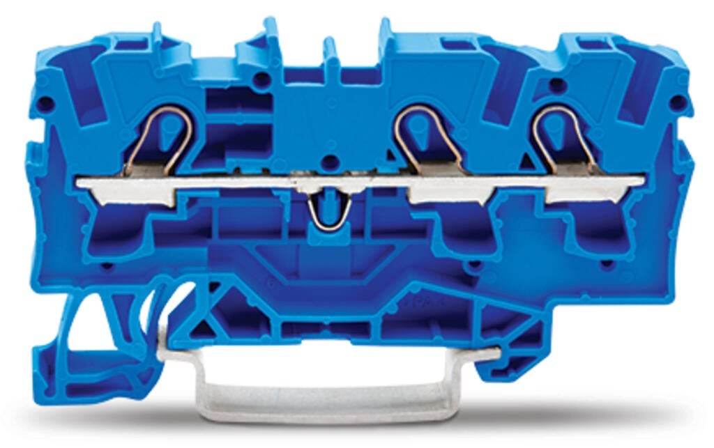 2004-1304-3-conductor through terminal block; 4 mm²; for Ex e II and Ex i applications; side and center marking; for DIN-rail 35 x 15 and 35 x 7.5; Push-in CAGE CLAMP®; 4,00 mm²; blue