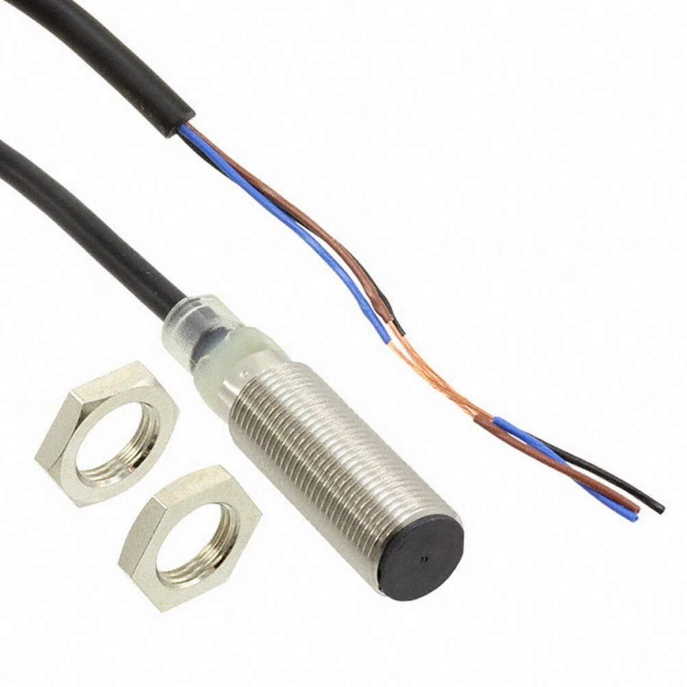 E2B-M12KS04-WP-C1-2M-Proximity sensor, inductive, nickel-brass, short body, M12, shielded, 4 mm, DC, 3-wire, NPN NO, 2 m cable