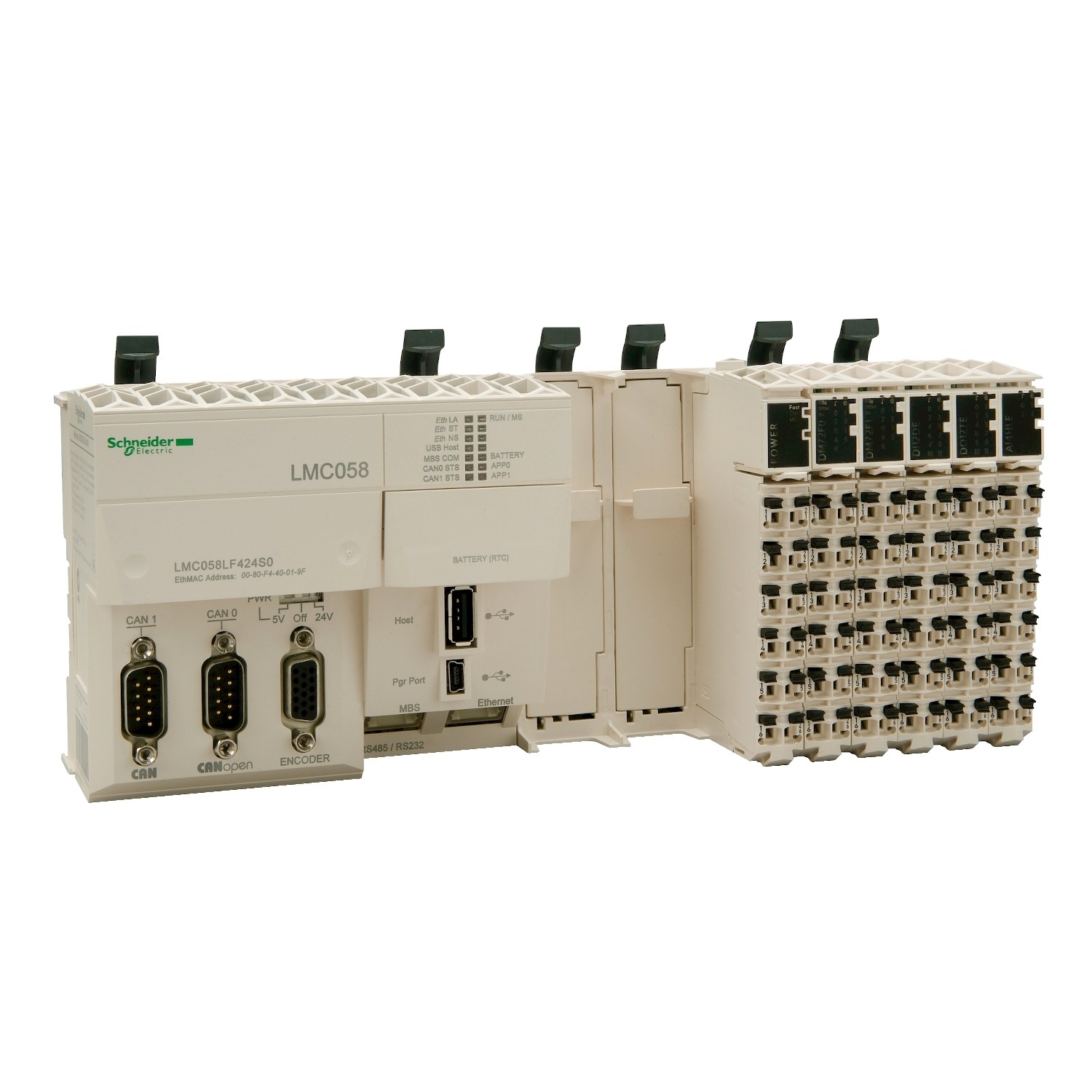 LMC058LF424-compact base - 42 + 4 I/O - 24 V DC supply - 2 slots for PCI