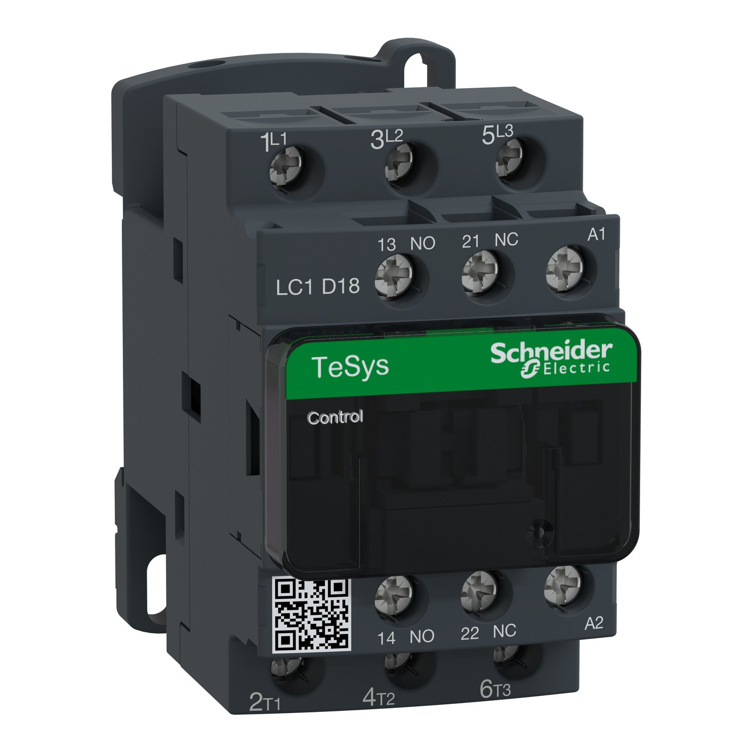 LC1D18F7-Contactor, TeSys Deca, 3P(3NO), AC-3/AC-3e, <=440V, 18A, 110V AC 50/60Hz coil, screw clamp terminals