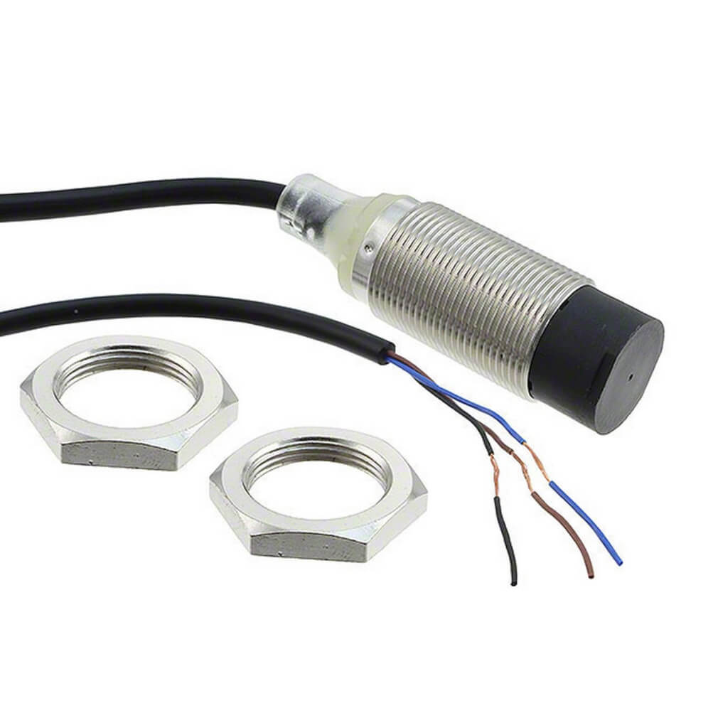 E2B-M18KN16-WP-B1-2M-Proximity sensor, inductive, nickel-brass, short body, M18, unshielded, 16 mm, DC, 3-wire, PNP NO, 2 m cable