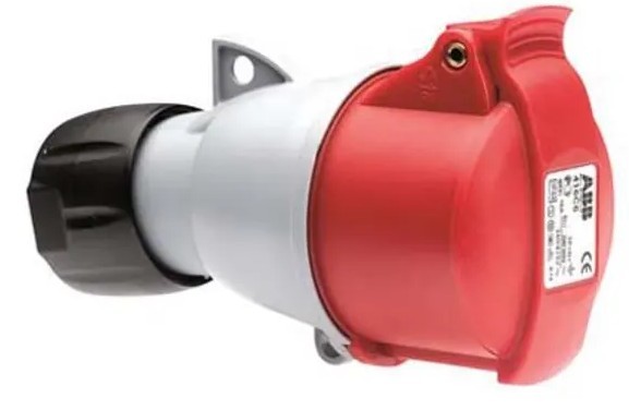 2CMA102051R1000-Amphenol Industrial, Easy & Safe IP44 Red Cable Mount 3P + N + E Industrial Power Socket, Rated At 32A, 415 V