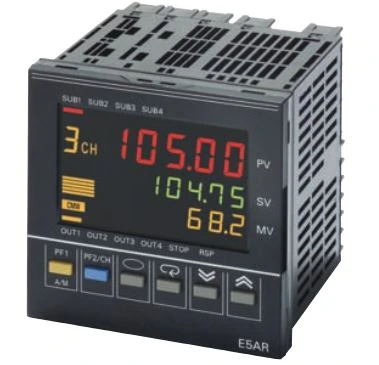 E5AR-C4B-AC100-240-E5AR Digital Controllers offer high speed, high precision, and multiple I/O and use a 5-digit, 3-row LCD display for high visual clarity