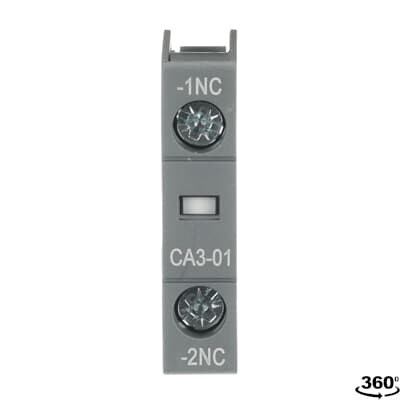 1SBN011010T1001-CA3-01 is a 1-pole front mounted auxiliary contact block equipped with screw terminals and can be fitted on AS(L)09…16 contactors and NS(L) contactor relays