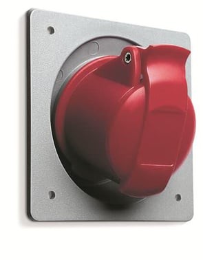 2CMA193235R1000-Amphenol Industrial, 2CMA1 IP44 Red Panel Mount 3P+N+E Angled Industrial Power Socket, Rated At 16A, 415 V