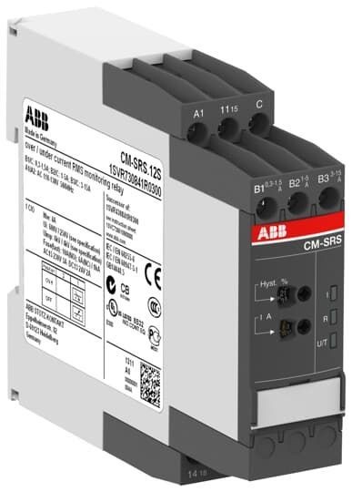 1SVR730841R1300 - CM-SRS.12S Current monitoring relay 1c/o, B-C=0.3-15A RMS, 220-240VAC