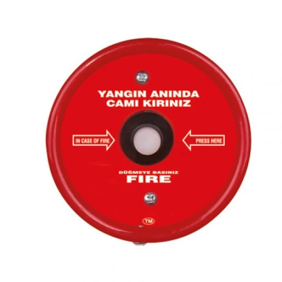 603-01-Çebi Yuvarlak Camlı Yangın İhbar Butonu
