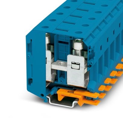 3244601-UKH 70 BU - High-current terminal block, nom. voltage: 1000 V, nominal current: 192 A, number of connections: 2, number of positions: 1, connection method: Screw connection, Rated cross section: 70 mm2, cross section: 16 mm2 - 95 mm2, mounting ty