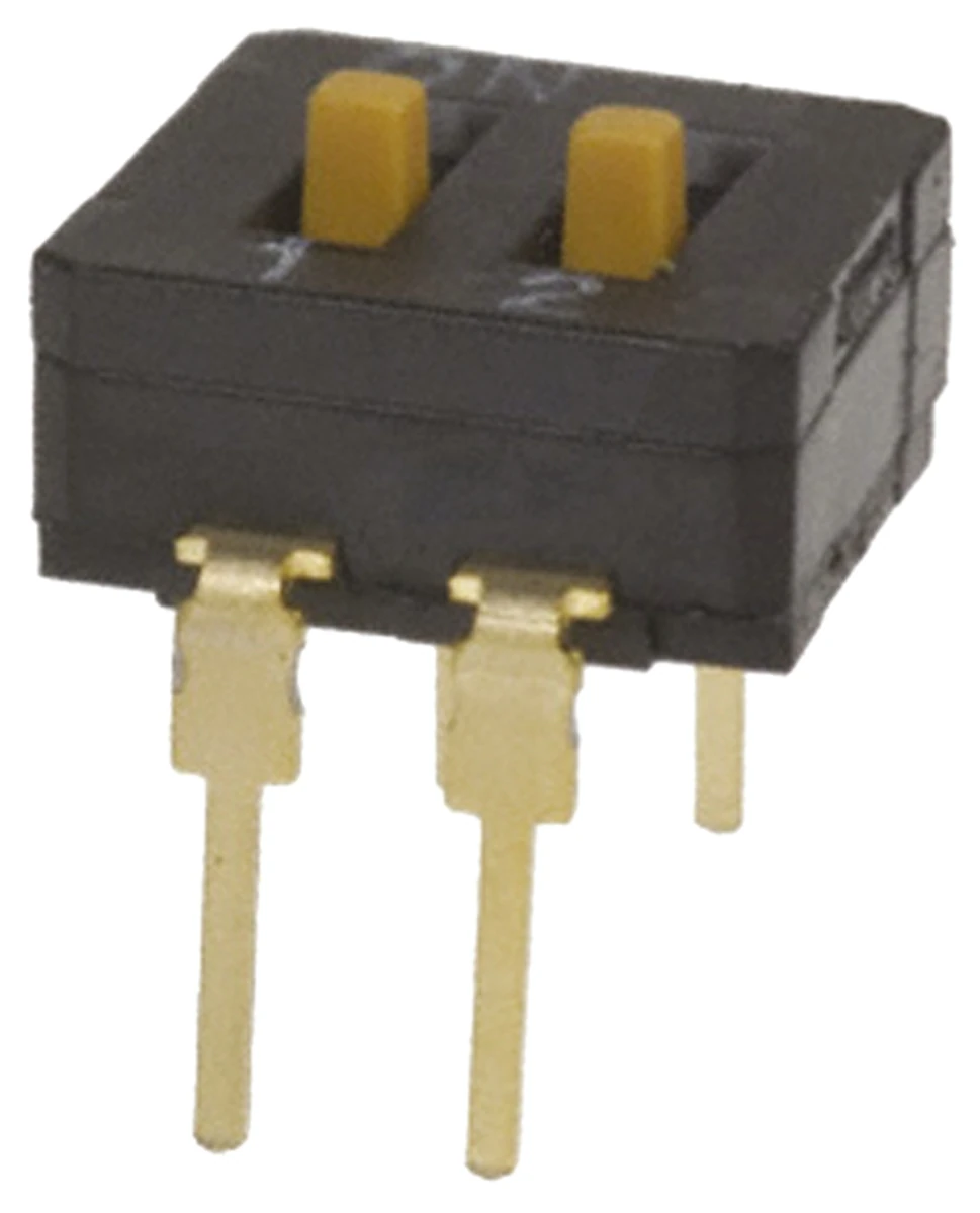 A6D-2103-Dip Switch SPST 2 Position Through Hole Slide (Standard) Actuator 30mA 30VDC