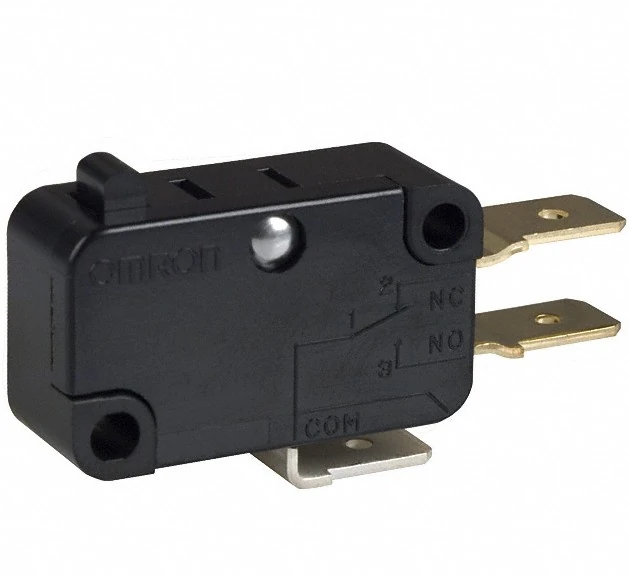 V-15-1C5-Miniature basic switch, pin plunger, Quick-connect terminal #250, 15A, SPDT, 1.96N
