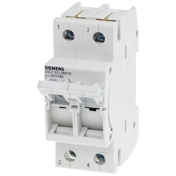 5SG7621-0KK16-MINIZED, fuse switch disconnector, D01, 2-pole, In: 16 A, Un AC: 400 V