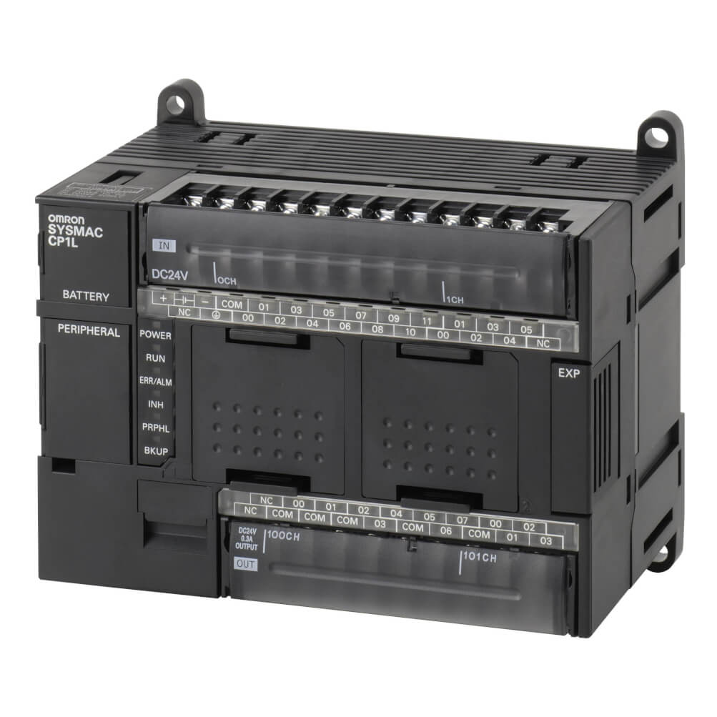 CP1L-M30DR-A-PLC, 100-240 VAC supply, 18 x 24 VDC inputs, 12 x relay outputs 2 A, 10K steps program + 32K words data memory