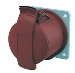 2CMA193259R1000-Amphenol Industrial, 2CMA1 IP44 Red Panel Mount 3P+N+E Industrial Power Socket, Rated At 32A, 415 V