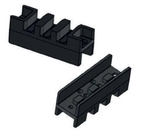 H7044-HÜNER GEÇMELİ BARA TUTUCU 1X3F 10MM SİYAH KÜÇÜK