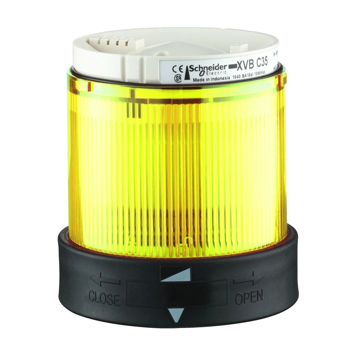 XVBC2B8-Illuminated unit for modular tower lights, plastic, yellow, Ø70, steady, integral LED, 24 V AC/DC