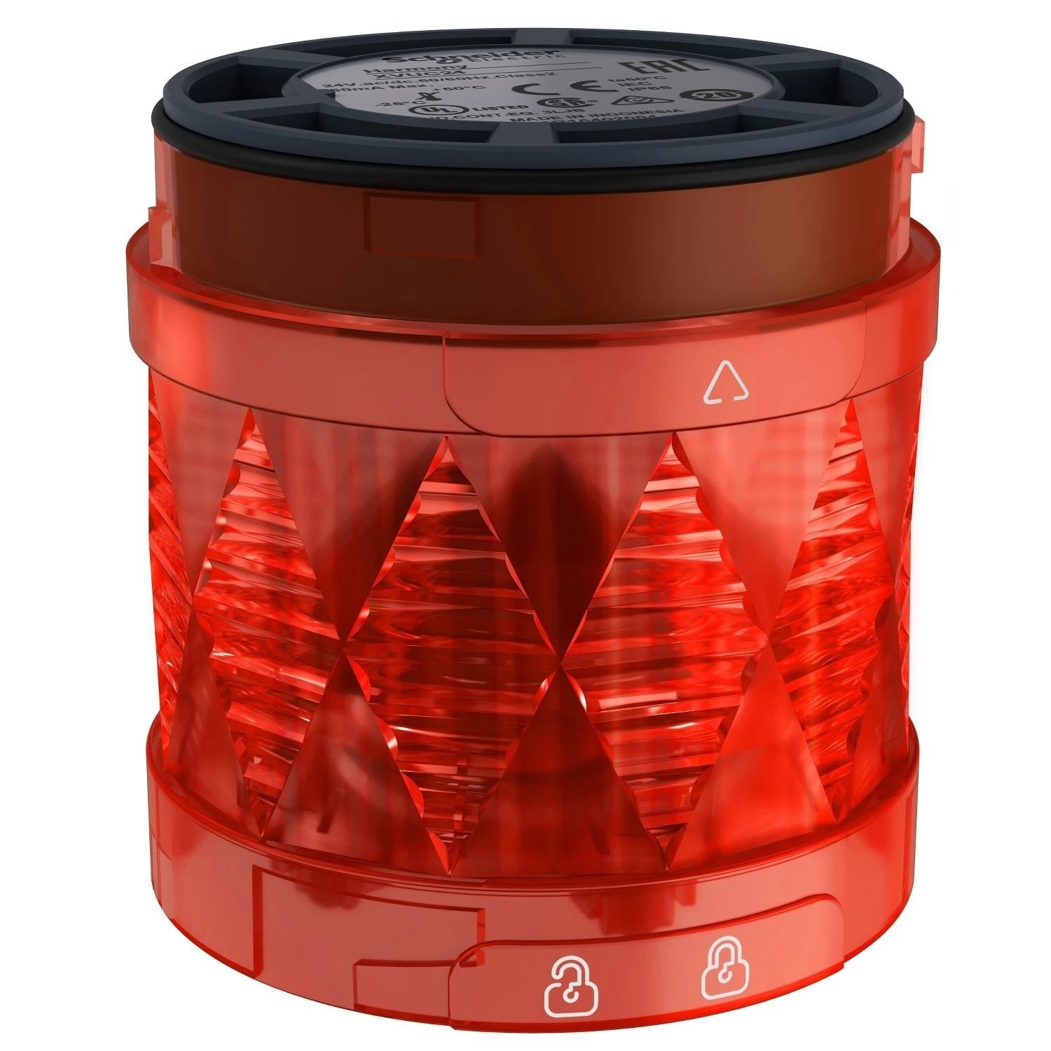 XVUC24-Illuminated LED unit for modular tower lights, red, Ø60, steady, IP65, 24 V AC/DC