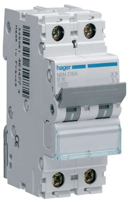 NBN216A-MCB 2P 10kA/15kA B-16A 2M