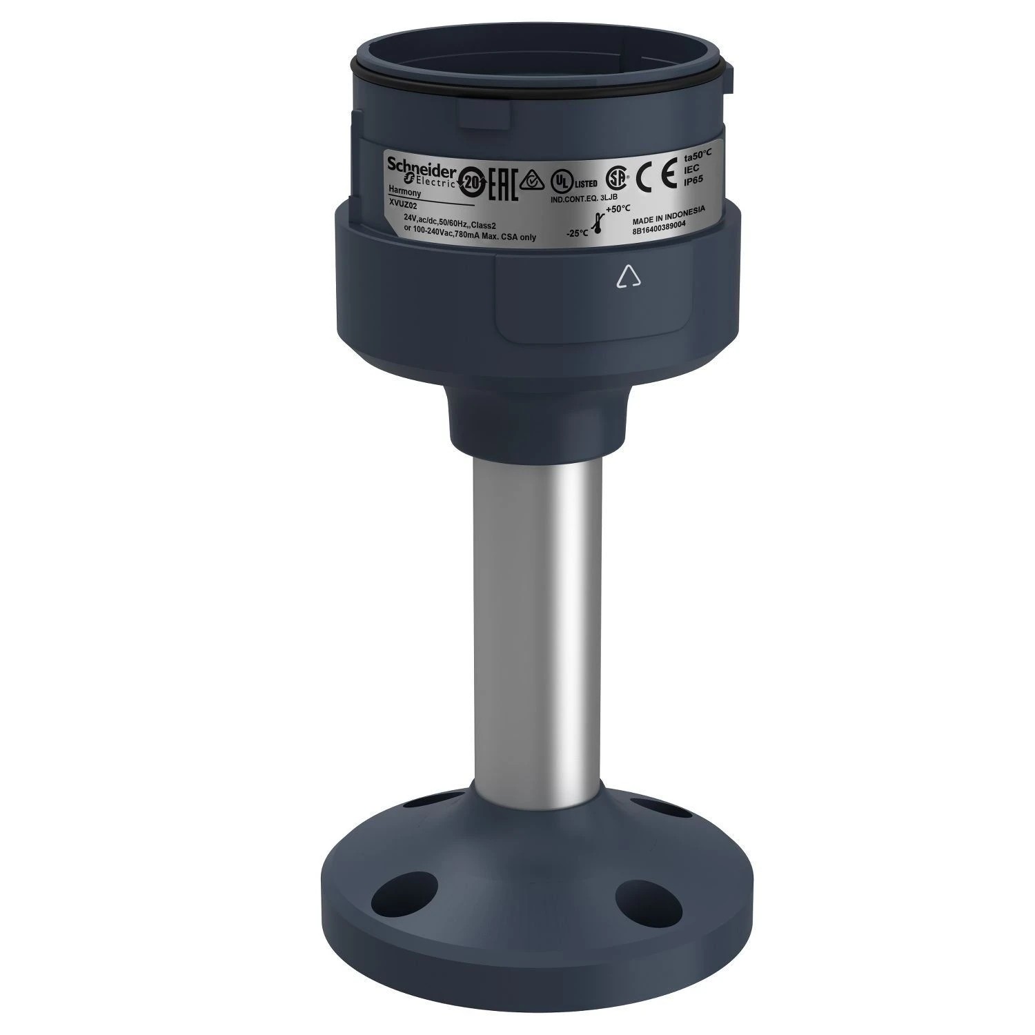 XVUZ02-Fixing plate with 100 mm aluminium pole for modular tower lights, black, Ø60